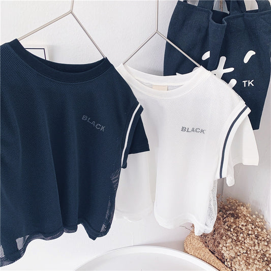 Boys' Short-Sleeved T-Shirts Loose Tops, Children'S Baby Letters, Hit The Color, Short-Sleeved Tide